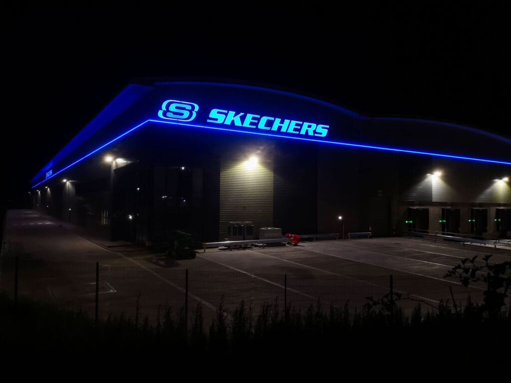 Skechers built up signs and LED illuminated strip.