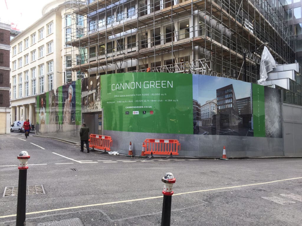 Build bridges within the community with site hoardings. 2 Sixsmith Cannon Green 18